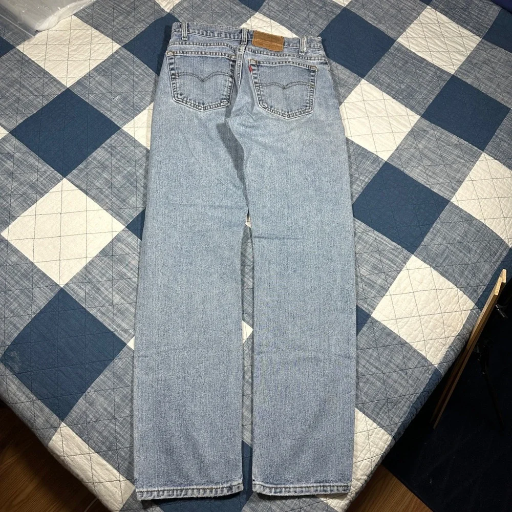 VTG 90s Levis 505 Mens Light Wash Straight Leg Denim Jeans Made in USA *29x31